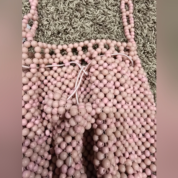 American Eagle Womens Beaded Satchel Bucket Bag Purse Small (17 in. - 22 in.) - Picture 3 of 6